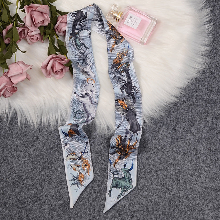 Lady Scarf With Spring Flowers And Herbs