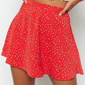 Women's Floral Skirt High Waist Umbrella Skirt Invisible Zipper Chiffon Print Short Skirt Women