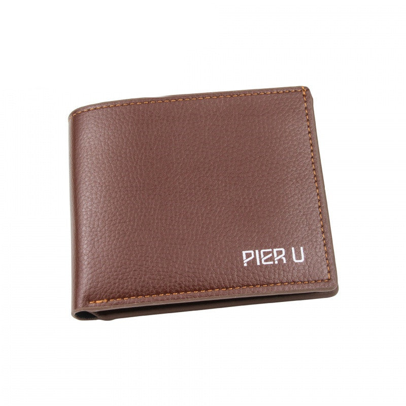 Short Men's Wallet With Zipper PU Lychee Pattern