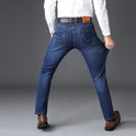 Jeans Men's Slim-fit Stretch Straight Trousers Autumn And Winter