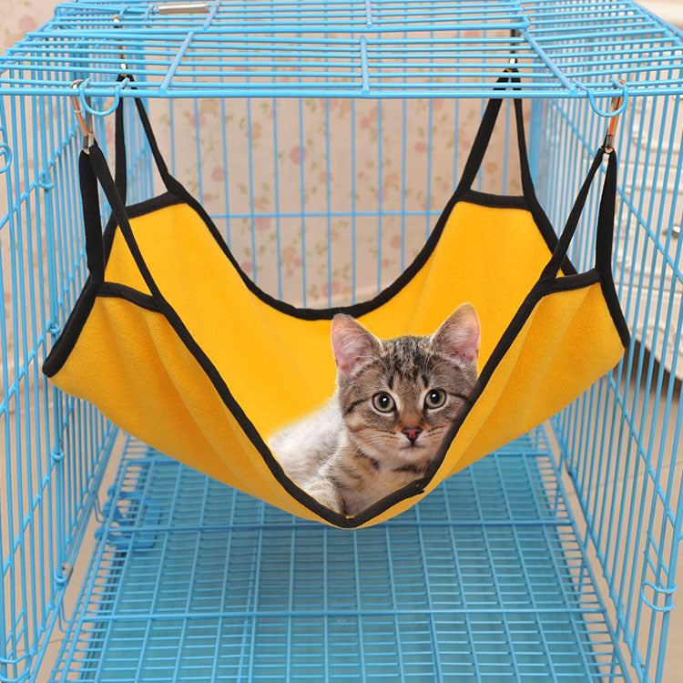 Four Seasons Universal Cat Hammock Hanging Cat Litter Swing Double-Sided Usable Polar Fleece Cat Hammock