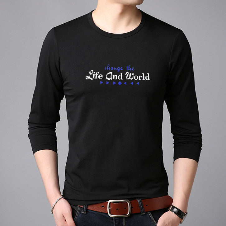 Round Neck Long-sleeved T-shirt Men's Summer Men