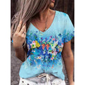 Women's Top Summer Print Pattern Short Sleeved T Shirt Women