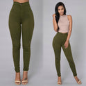 Aliexpress wish Amazon explosion Leggings thin waist stretch pencil pants tight candy colored jeans