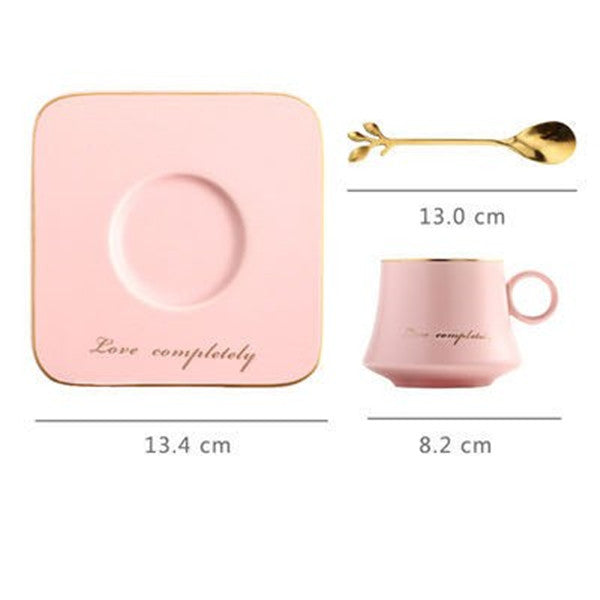 European Style Light Luxury Gold Afternoon Tea Milk Juice Breakfast Cup Saucer Spoon Gift