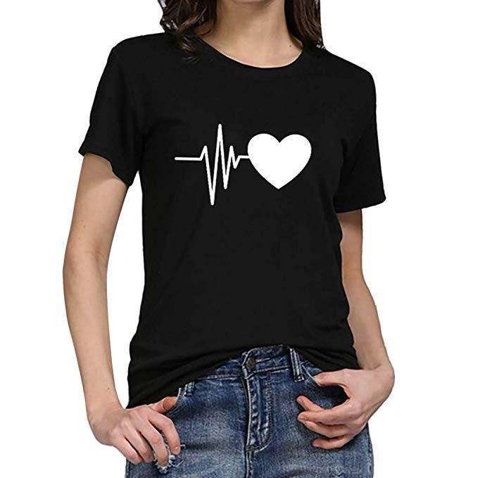 Ecg Love Lady Printing Retro Lady Basic Original T-Shirt Foreign Trade Manufacturers Sales