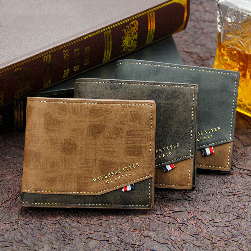 Korean Style Hinge Hot Stamping Print Men's Wallet Short