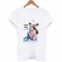 Super Mama Street Parent-child Character Print Ladies Short Sleeve