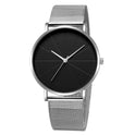 Ashion Pure Black Mesh Strap Watch Men's Watch European And American Simple Ladies Couple Watch Quartz Watch