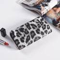 Fashion Long Zipper Women Wallets Bright Leather Black and White Wallet Wallet Prismatic Bag Flower Corner Clutch Bag Purse