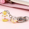 Girl Student Cute Flower Quicksand Bottle Key Pendant