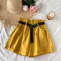 College Style High Waist Was Thin And Versatile Wide-Leg Shorts