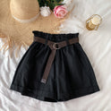 College Style High Waist Was Thin And Versatile Wide-Leg Shorts