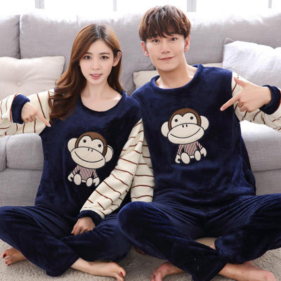 Plus Size Couple Plus Fertilizer Plus 200 Kg Plus Velvet Velvet Pajamas Women