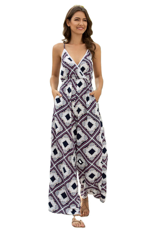 Fashion Women's Summer Jumpsuit Halter Women's Beachwear Wide-leg One-piece