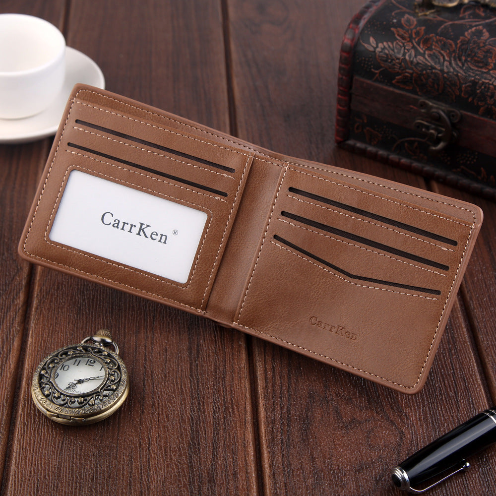 New Retro Men'S Short Wallet Customization