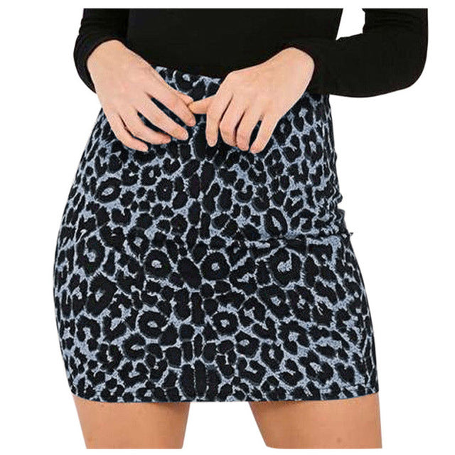 Women's Leopard Printed Skirt High Waist Pencil