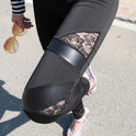 Lace And Leather Hollow Thin Leggings