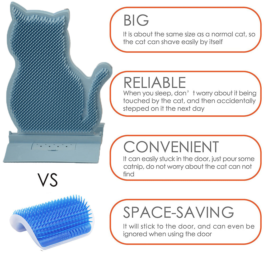 Cat Self Massage Brush Grooming Toy with Catnip Wall Corner Cat Self Groomer Shed Hair Removal Comb Cat Itching Brush Massage