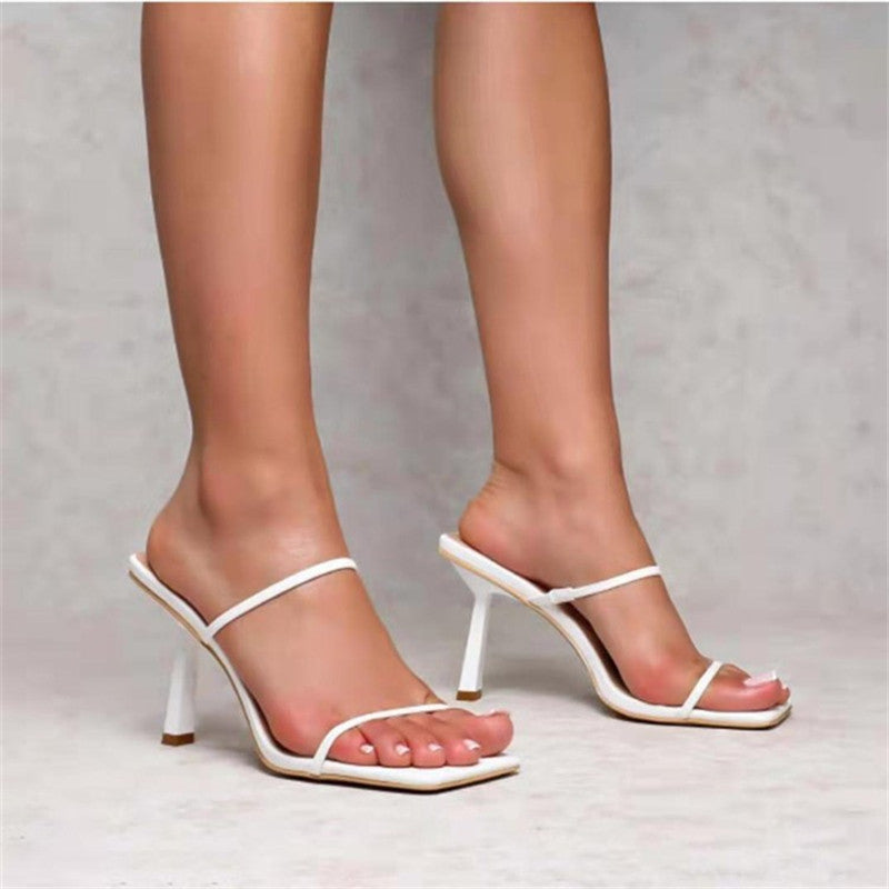 Fashion Magic Color Thin Strap Slip-on Sandals