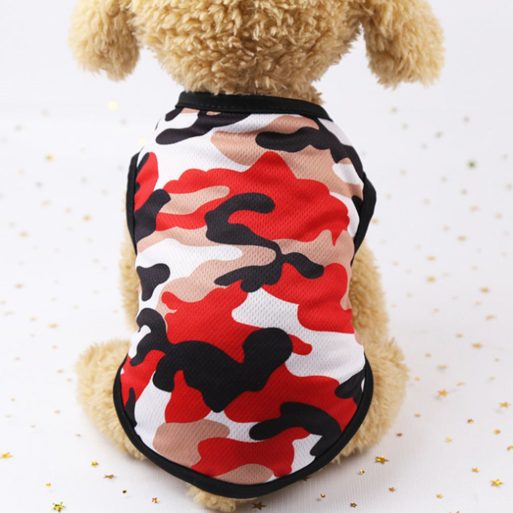 Printed Mesh Camouflage Cartoon Vest Multi-color Optional Color Dog Vest