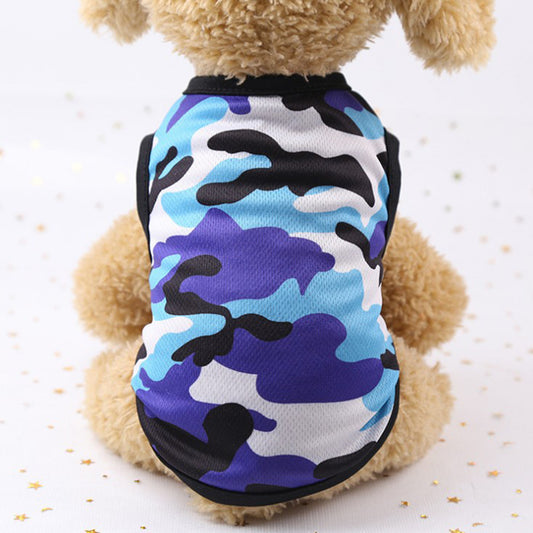 Printed Mesh Camouflage Cartoon Vest Multi-color Optional Color Dog Vest