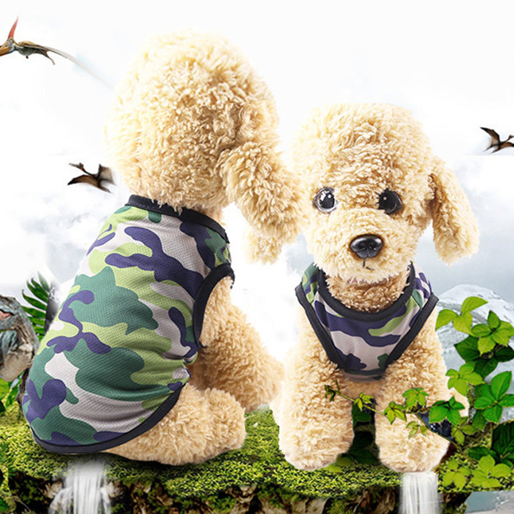 Printed Mesh Camouflage Cartoon Vest Multi-color Optional Color Dog Vest