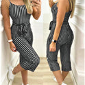 Cropped Jumpsuit With Striped Straps