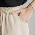 Simple And Loose Cotton And Linen Casual Shorts