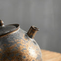 Japanese Style Stoneware Water Drop Teapot Single Pot Handmade Retro Gilt Rust Glaze Teapot