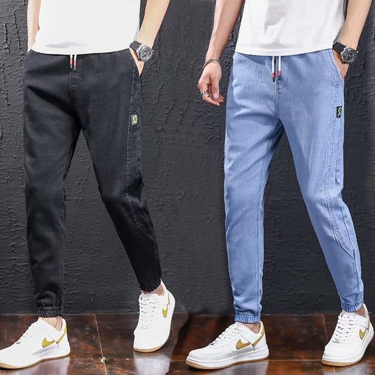 بنطلون جينز رجالي جديد بقصّة Slim Fit كاجوال بأقدام صغيرة