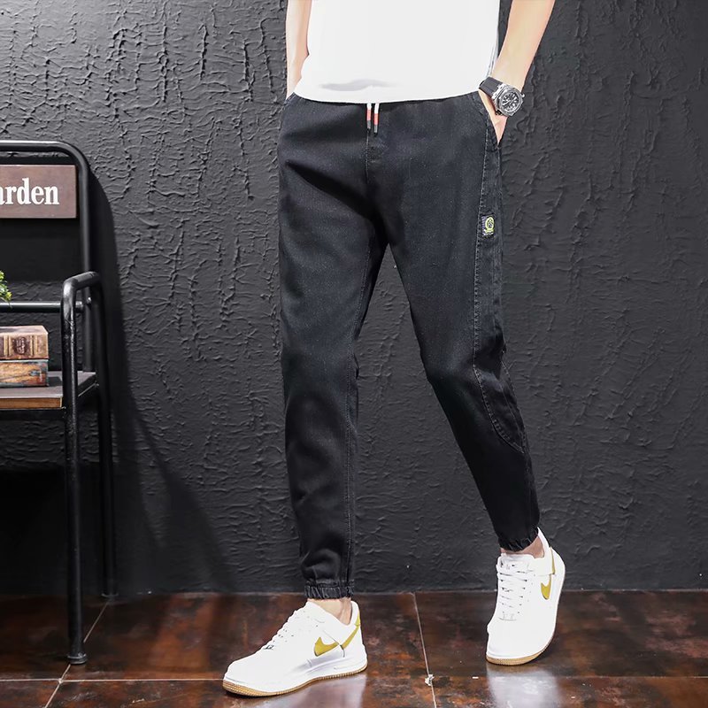 Jeans Men's New Slim Fit Casual Trousers With Small Feet