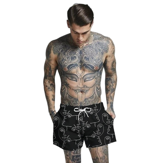 Men's Color Pattern Digital Print Shorts