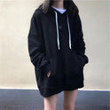 New Solid Color Long-Sleeved Sweater Women Loose Hooded Jacket