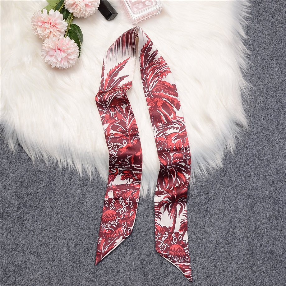 Love Graffiti Scarf Printing All-match Imitation Silk Scarf