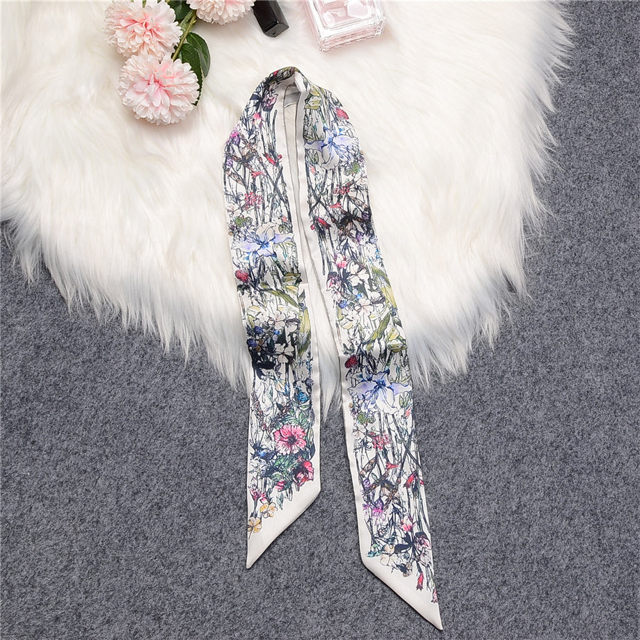 Love Graffiti Scarf Printing All-match Imitation Silk Scarf