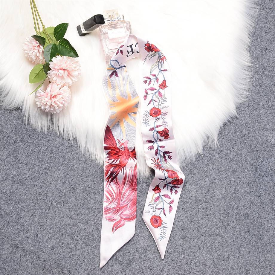 Love Graffiti Scarf Printing All-match Imitation Silk Scarf