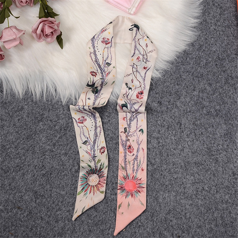 Love Graffiti Scarf Printing All-match Imitation Silk Scarf