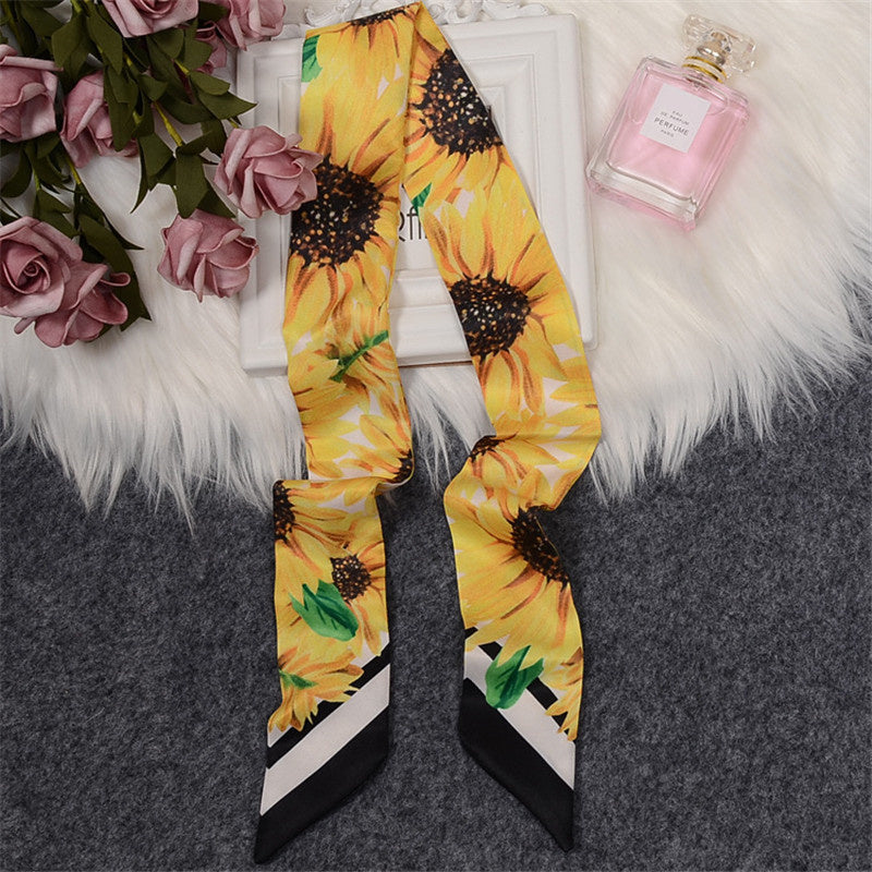 Love Graffiti Scarf Printing All-match Imitation Silk Scarf