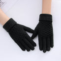 Female winter gloves touch screen five fingers