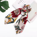 Printed silk scarf large intestine hair ring