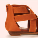 Cross Strap Wedge Sandals