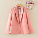 European and American women's candy color one button small suit lining Slim long-sleeved blazer