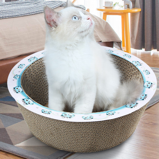 Cat scratching board corrugated nest