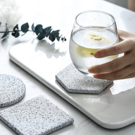 Granite Pattern Ceramic Coaster Tea Cup Pad