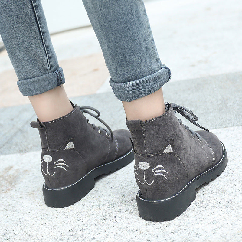 Casual matte lace up low top Martin boots