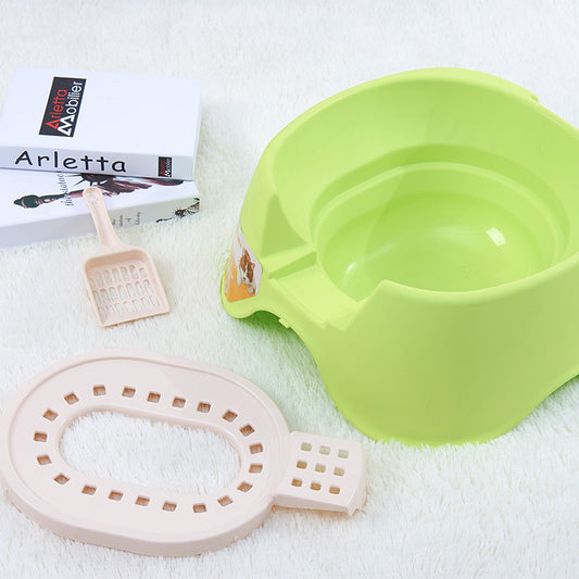 Spillproof Cat Litter Pan Semi-enclosed Oversize  Cat Toilet