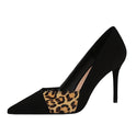 High heeled shoes with pointed Leopard Print