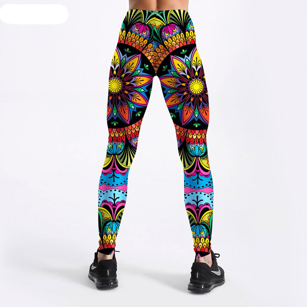 Printed tie dyed high waist exercise Yoga Pants