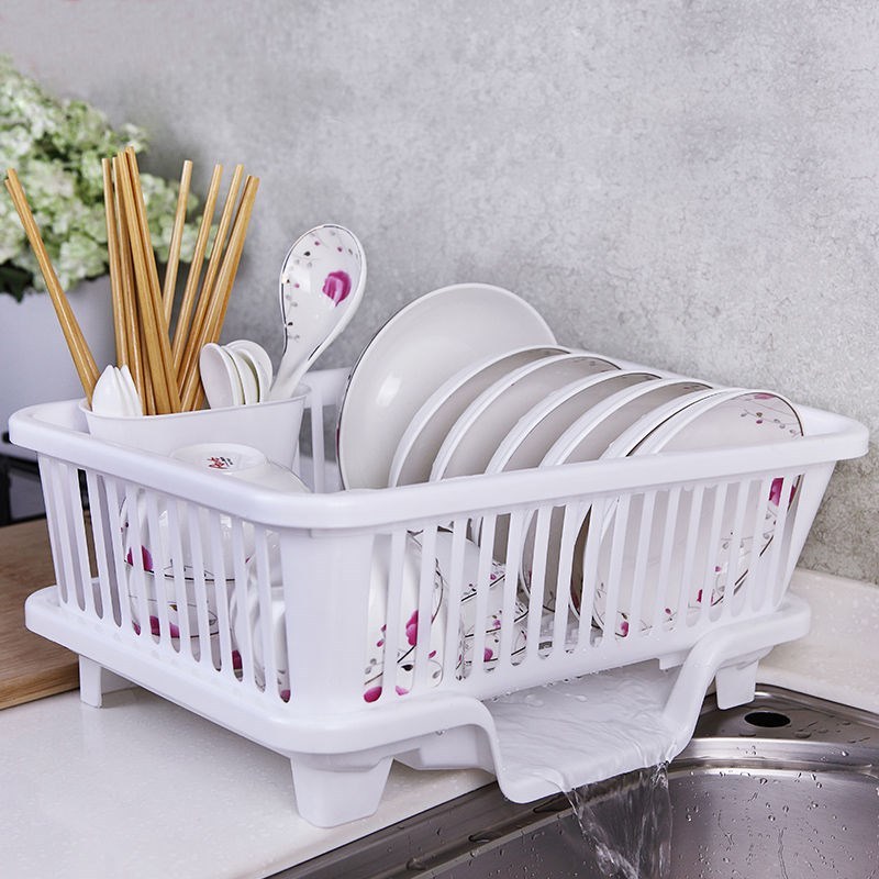 Kitchen drain dish rack